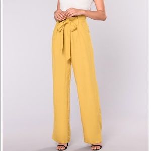 High Waisted Wide Leg Pants with Belt